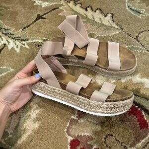 Steve Madden Beige Espadrille Sandals